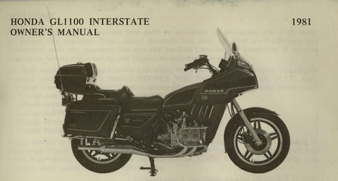 HONDA GL1100 INTERSTATE 1981 MOTORCYCLE OWNERS MANUAL 100 PAGES ENGLISH