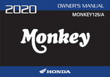 HONDA MONKEY125 125A 2020 MOTORCYCLE OWNERS MANUAL 130 PAGES ENGLISH