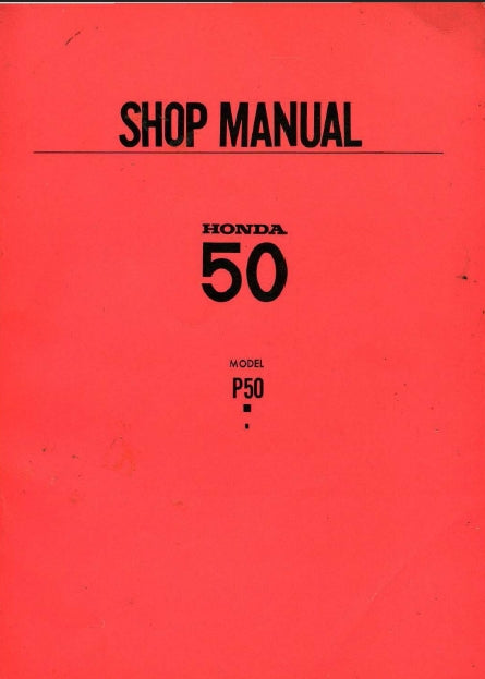 HONDA P50 P-50 1967 MOTORCYCLE SHOP MANUAL 98 PAGES ENGLISH