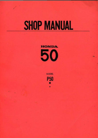 HONDA P50 P-50 1967 MOTORCYCLE SHOP MANUAL 98 PAGES ENGLISH