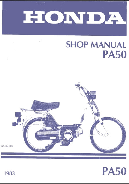 HONDA PA50 MOTORCYCLE SHOP MANUAL 98 PAGES ENG