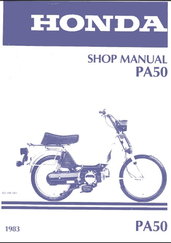 HONDA PA50 MOTORCYCLE SHOP MANUAL 98 PAGES ENG