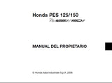 HONDA PES125 PES150 ESCUTER MANUAL DEL PROPIETARIO 124 PAGINAS PORTUGUESE