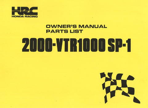HONDA SP-1 2000-VTR1000 MOTORCYCLE OWNERS MANUAL 267 PAGES ENG