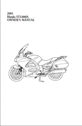 HONDA ST1300 2003 MOTORCYCLE OWNERS MANUAL 209 PAGES ENGLISH