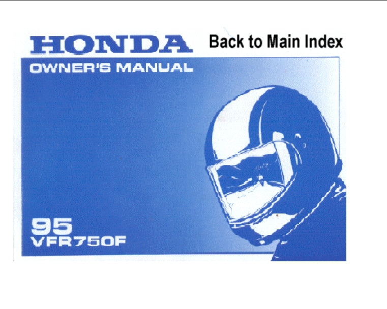 HONDA VFR750F 1995 MOTORCYCLE OWNERS MANUAL 130 PAGES ENGLISH