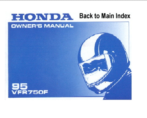 HONDA VFR750F 1995 MOTORCYCLE OWNERS MANUAL 130 PAGES ENGLISH