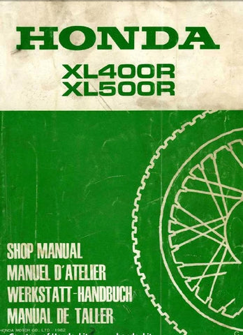 HONDA XL400R XL500R MOTORCYCLE SHOP MANUAL 100 PAGES ENGLISH