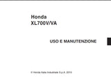 HONDA XL700V XL700VA MOTOCICLETA USO E MANUTENZIONE 192 PAGINE ITALIANO
