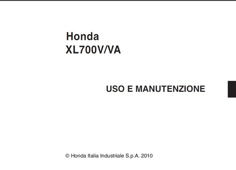 HONDA XL700V XL700VA MOTOCICLETA USO E MANUTENZIONE 192 PAGINE ITALIANO