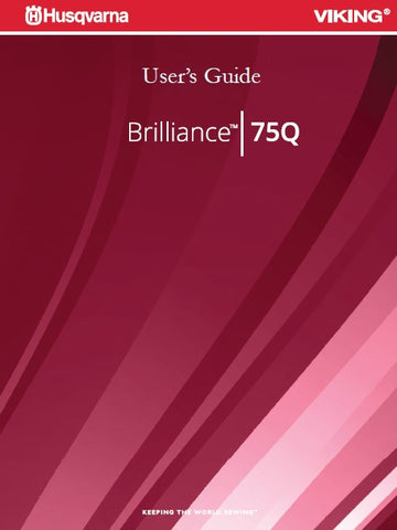 HUSQVARNA VIKING BRILLIANCE 75Q SEWING MACHINE USERS GUIDE 82 PAGES ENG