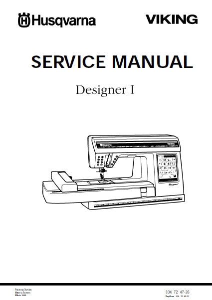 HUSQVARNA VIKING DESIGNER I SEWING MACHINE SERVICE MANUAL 67 PAGES ENG