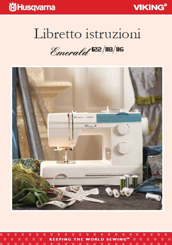 HUSQVARNA VIKING EMERALD 122 118 116 MACCHINA DA CUCIRE LIBRETTO ISTRUZIONI 48 PAGES ITAL
