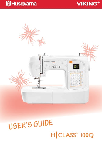 HUSQVARNA VIKING H/CLASS 100Q SEWING MACHINE USERS GUIDE 44 PAGES ENG