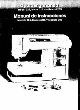 HUSQVARNA VIKING 225 215 205 SEWING MACHINE MAQUINA DE COSER OPERATING MANUAL MANUAL DE INSTRUCCIONES 37 PAGES ENG ESP