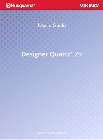 HUSQVARNA VIKING DESIGNER QUARTZ 29 SEWING MACHINE USERS GUIDE 74 PAGES ENG