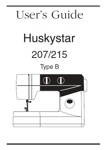 HUSQVARNA VIKING HUSKYSTAR 207 215 TYPE B SEWING MACHINE USERS GUIDE 40 PAGES ENG