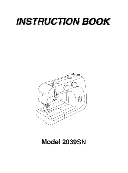 JANOME 2039SN SEWING MACHINE INSTRUCTION BOOK 32 PAGES ENG