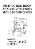 JANOME 3434D SEWING MACHINE INSTRUCTION BOOK 87 PAGES ENG ESP FRANC