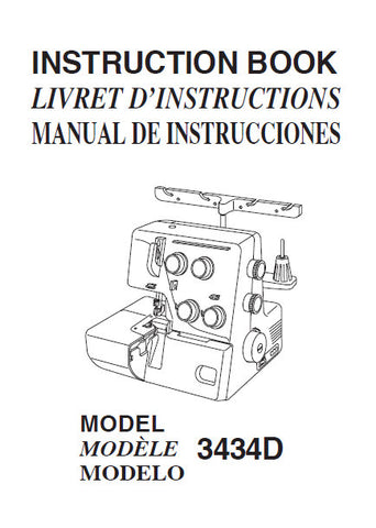 JANOME 3434D SEWING MACHINE INSTRUCTION BOOK 87 PAGES ENG ESP FRANC