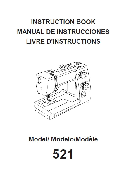 JANOME 521 SEWIST SEWING MACHINE INSTRUCTION BOOK 79 PAGES ENG ESP FRANC