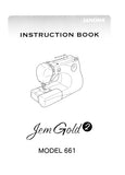 JANOME 661 JEM GOLD 2 SEWING MACHINE INSTRUCTION BOOK 25 PAGES ENG