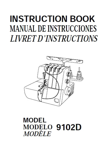 JANOME 9102D SEWING MACHINE INSTRUCTION BOOK 88 PAGES ENG ESP FRANC