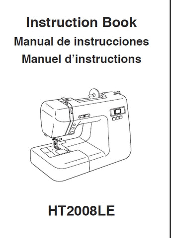 JANOME HT2008LE SEWING MACHINE INSTRUCTION BOOK 86 PAGES ENG ESP FRANC