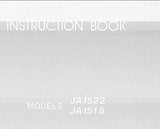 JANOME JA1518 JA1522 SEWING MACHINE INSTRUCTION BOOK 40 PAGES ENG