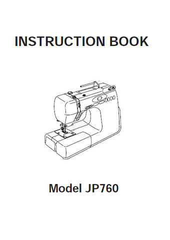 JANOME JEM PLATINUM 760 JP760 SEWING MACHINE INSTRUCTION BOOK 46 PAGES ENG