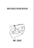 JANOME MEMORY CRAFT 200E SEWING MACHINE INSTRUCTION BOOK 54 PAGES ENG