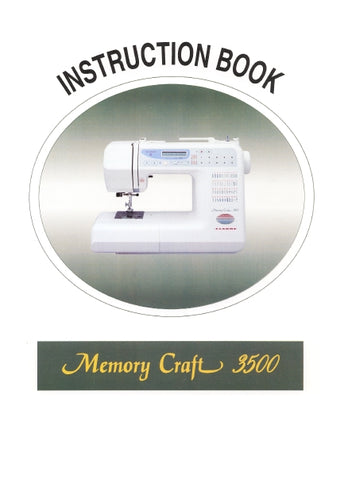 JANOME MEMORY CRAFT 3500 SEWING MACHINE INSTRUCTION BOOK 46 PAGES ENG