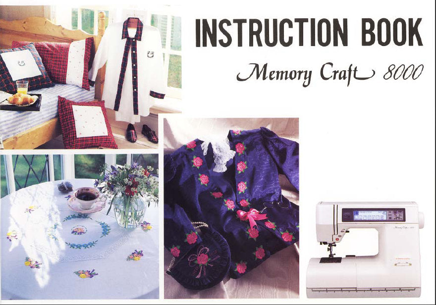 JANOME MEMORY CRAFT 8000 SEWING MACHINE INSTRUCTION BOOK 105 PAGES ENG