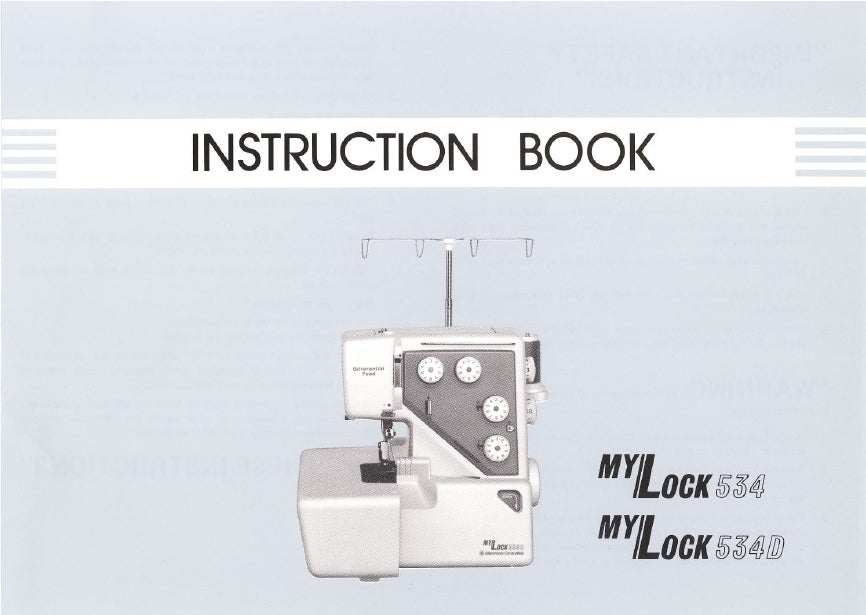 JANOME MYLOCK 534 534D SEWING MACHINE INSTRUCTION BOOK 38 PAGES ENG