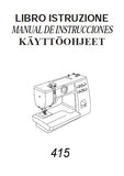 JANOME 415 MACCHINA DA CUCIRE MAQUINA DE COSER LIBRO ISTRUZIONE MANUAL DE INSTRUCCIONES 62 PAGES ITAL ESP