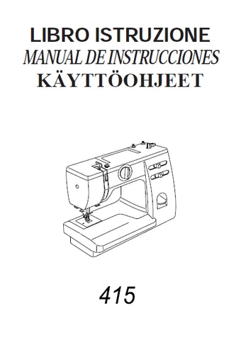 JANOME 415 MACCHINA DA CUCIRE MAQUINA DE COSER LIBRO ISTRUZIONE MANUAL DE INSTRUCCIONES 62 PAGES ITAL ESP