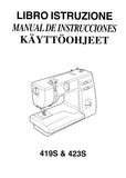 JANOME 419S 423S MACCHINA DA CUCIRE MAQUINA DE COSER LIBRO ISTRUZIONE MANUAL DE INSTRUCCIONES 69 PAGES ITAL ESP