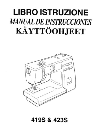 JANOME 419S 423S MACCHINA DA CUCIRE MAQUINA DE COSER LIBRO ISTRUZIONE MANUAL DE INSTRUCCIONES 69 PAGES ITAL ESP