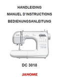 JANOME DC3018 NAAIMACHINE MACHINE A COUDRE NAHMASCHINE HANDLEIDING MANUEL D'INSTRUCTIONS BEDIENUNGSANLEITUNG 80 PAGES NL FRANC DEUT