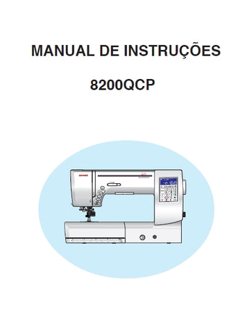 JANOME MEMORY CRAFT 8200QCP MAQUINA DE COSTURA MANUAL DE INSTRUCOES 92 PAGES PORT