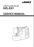 JUKI HZL-E61 SEWING MACHINE SERVICE MANUAL 24 PAGES ENG