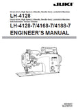 JUKI LH-4128 LH-4128-7 LH-4168-7 LH-4188-7 SEWING MACHINE ENGINEERS MANUAL 87 PAGES ENG