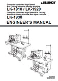 JUKI LK-1910 LK-1920 LK-1930 SEWING MACHINE ENGINEERS MANUAL 187 PAGES ENG