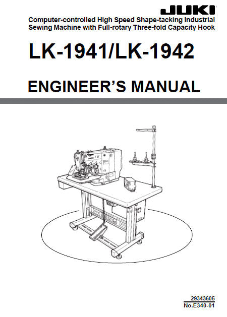 JUKI LK-1941 LK-1942 SEWING MACHINE ENGINEERS MANUAL 126 PAGES ENG