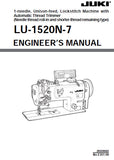 JUKI LU-1520 N-7 SEWING MACHINE ENGINEERS MANUAL 64 PAGES ENG