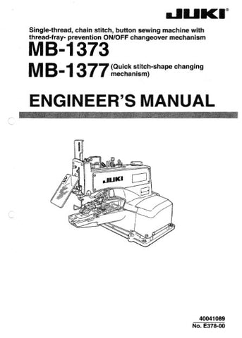 JUKI MB-1373 MB-1377 SEWING MACHINE ENGINEERS MANUAL 50 PAGES ENG