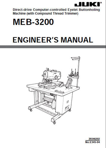 JUKI MEB-3200 SEWING MACHINE ENGINEERS MANUAL 173 PAGES ENG