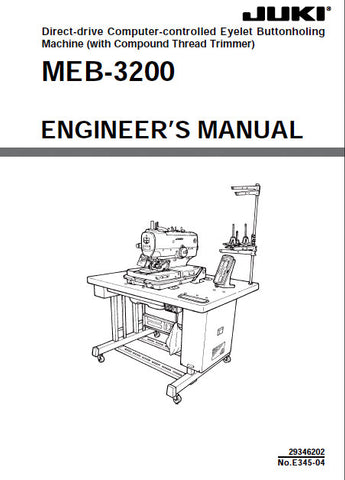 JUKI MB-3200 SEWING MACHINE ENGINEERS MANUAL 173 PAGES ENG