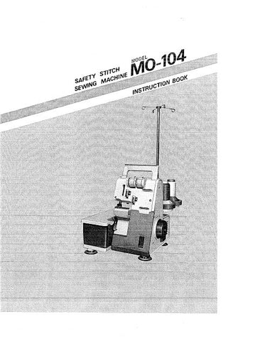 JUKI MO-104 SEWING MACHINE INSTRUCTION BOOK 16 PAGES ENG