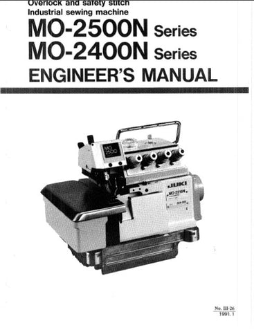JUKI MO-2400N M0-2500N SEWING MACHINE ENGINEERS MANUAL 46 PAGES ENG